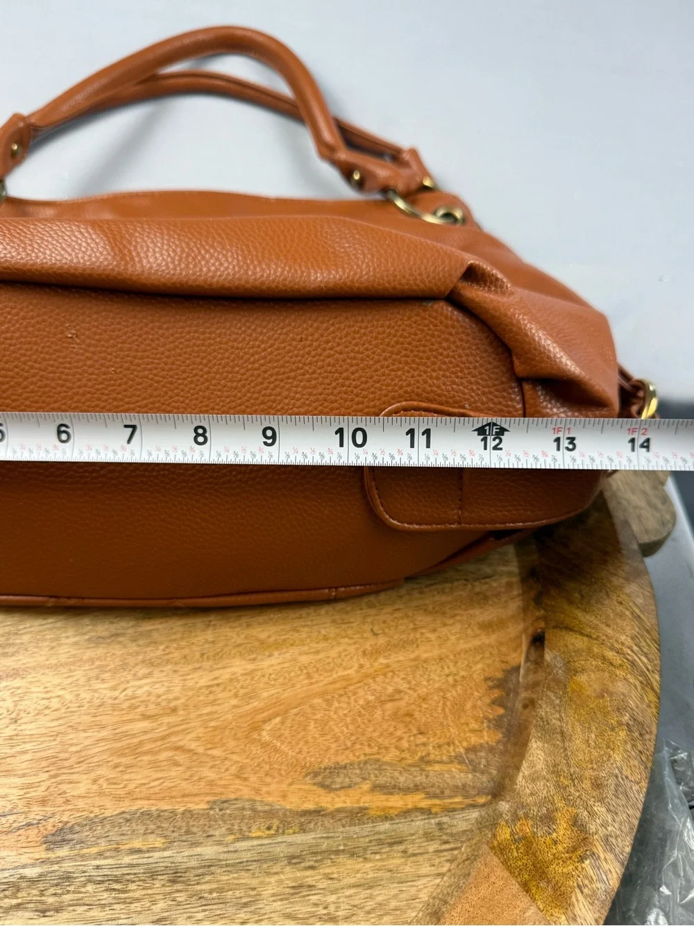 Lollie Closet Cognac Faux Leather Slouch Hobo Tote Tassel Shoulder Bag